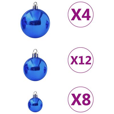 vidaXL 100 Piece Christmas Ball Set Blue