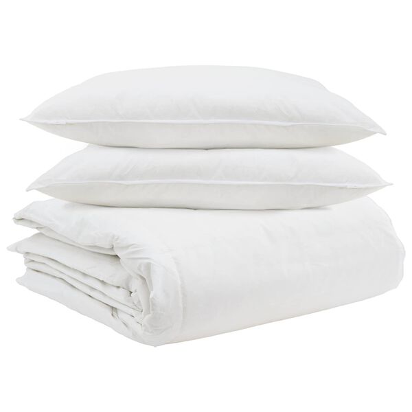 vidaXL Duvet Set with Pillow 3 pcs White Down Feather