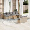 vidaXL Garden Sofa Set Beige PE Rattan Extra Large Adjustable Feet