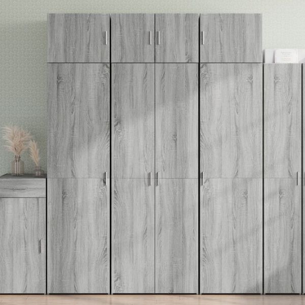 vidaXL Storage Cabinet Grey Sonoma Engineered Wood Tall Storage Cabinet