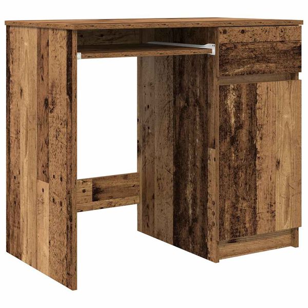 vidaXL Desk Old wood Engineered wood Medium Desk Rectangular Modern