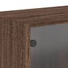 vidaXL Wall Cabinet Set of 2 Brown oak Engineered wood, glass