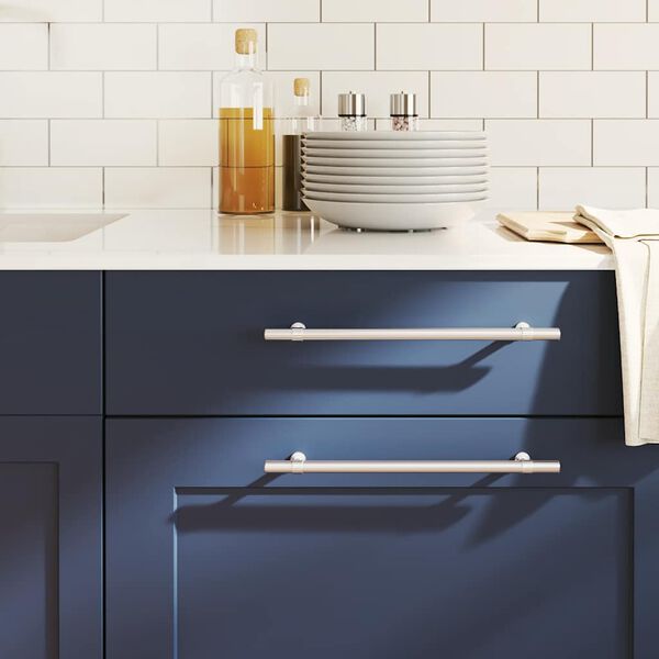 vidaXL Cabinet Handle Set of 5 Silver Stainless steel Medium Durable