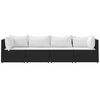 vidaXL Patio Lounge Set Black, White (Cushions)