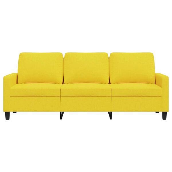 vidaXL 3-seater Sofa Light Yellow Fabric (100% polyester), metal, textilene