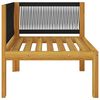 vidaXL Garden Bench Cream White Solid Acacia Wood 2-Seater Modular