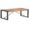 vidaXL Coffee Table Brown and black Solid acacia wood 47.2x23.6x15.7 in