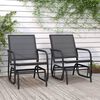 vidaXL Garden Glider Chair Set of 2 Black Textilene, Steel Medium