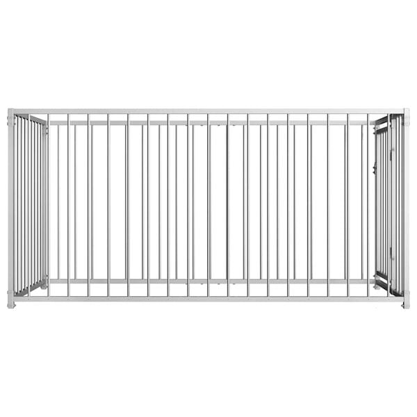 vidaXL Dog Kennel Silver Steel Medium Durable Dog Kennel Rectangular