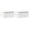 vidaXL Wall-mounted Bedside Cabinet Set of 2 White Engineered wood