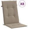 vidaXL Reclining Garden Chair Set of 8 Teak and Taupe
