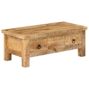 vidaXL Coffee Table Brown Solid Mango Wood 35.4 x 17.7 x 13.8 in
