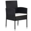 vidaXL Garden Dining Set Chair: Black, Cushion: Cream White
