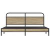 vidaXL Bed Frame Smoked Oak Steel, Engineered wood Super King Bed Frame