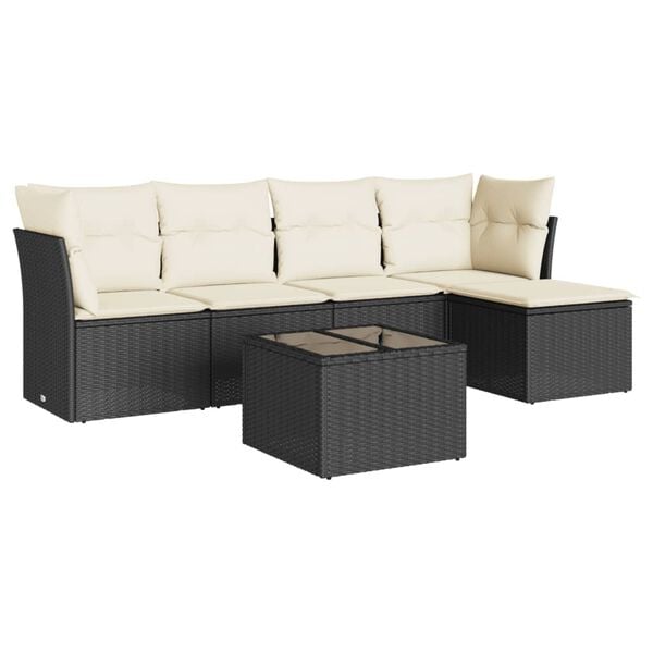 vidaXL Garden Sofa Set Black