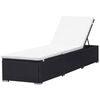 vidaXL Sunlounger Black and cream white PE rattan and powder-coated steel