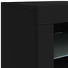 vidaXL Sideboard Black Engineered wood, glass Medium Sideboard