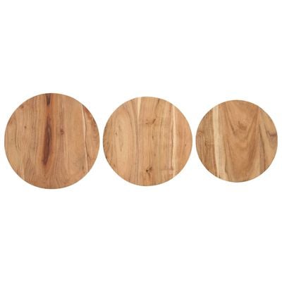 vidaXL Side Tables 3 pcs Solid Acacia Wood