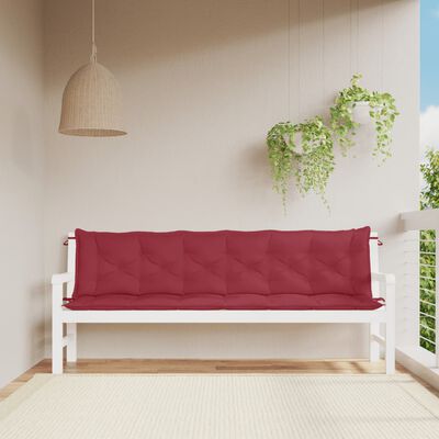 vidaXL Garden Bench Cushions 2pcs Wine Red 78.7"x19.7"x2.8" Oxford Fabric