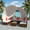 vidaXL Patio Lounge Set Set of 9 Brown, Cream White, Red