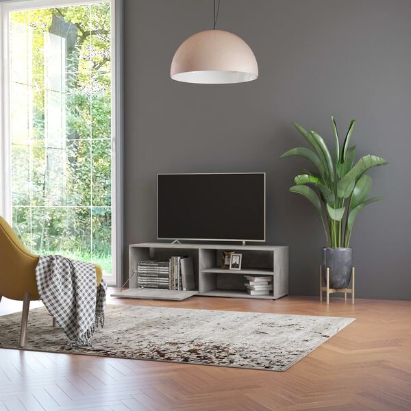 vidaXL TV Cabinet Concrete Grey 47.2x13.4x14.6" Engineered Wood