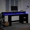 vidaXL Desk Black Engineered wood Large Computer Desk Rectangular