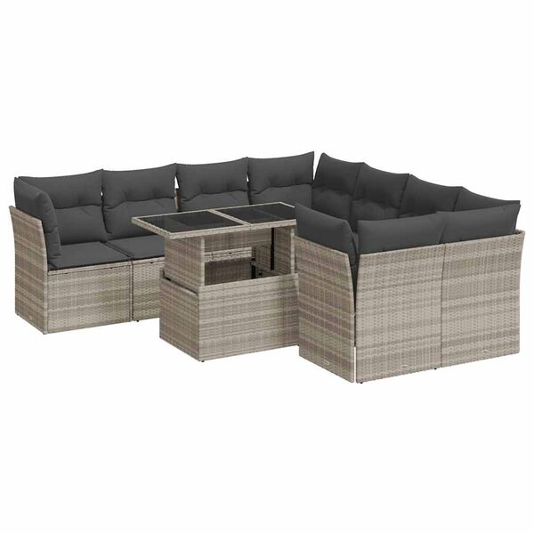 vidaXL Garden Sofa Set Light grey, Dark grey