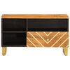 vidaXL TV Cabinet Brown and Black Mango wood, MDF, Iron Medium