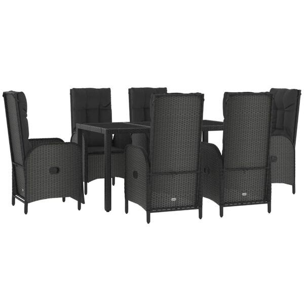 vidaXL Garden Dining Set Black