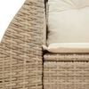 vidaXL Garden Sofa Beige PE Rattan, Powder-Coated Steel 2-seater Modular