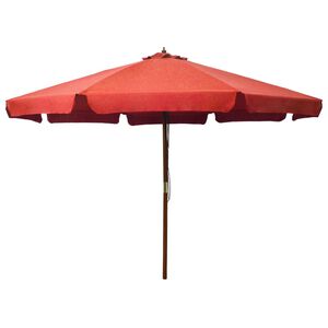 vidaXL Garden Parasol Terracotta Polyester, Laminated Bamboo, Hardwood