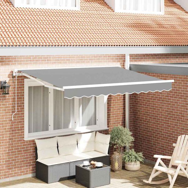 vidaXL Awning Frame Retractable White 8.20 x 6.56 ft Metal