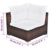 vidaXL Lounge Set Brown Powder-coated steel Medium Modular