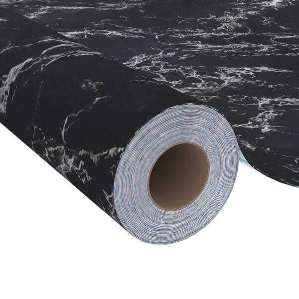 vidaXL Self-adhesive Furniture Film Black Stone 196.9"x35.4" PVC