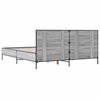 vidaXL Bed Frame Grey Sonoma Engineered Wood, Metal, Plywood Slats