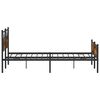 vidaXL Bed Frame Smoked Oak Steel, Engineered Wood Double Bed Bed Frame