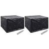 vidaXL Garden Furniture Cover Set of 2 Black Polyethylene