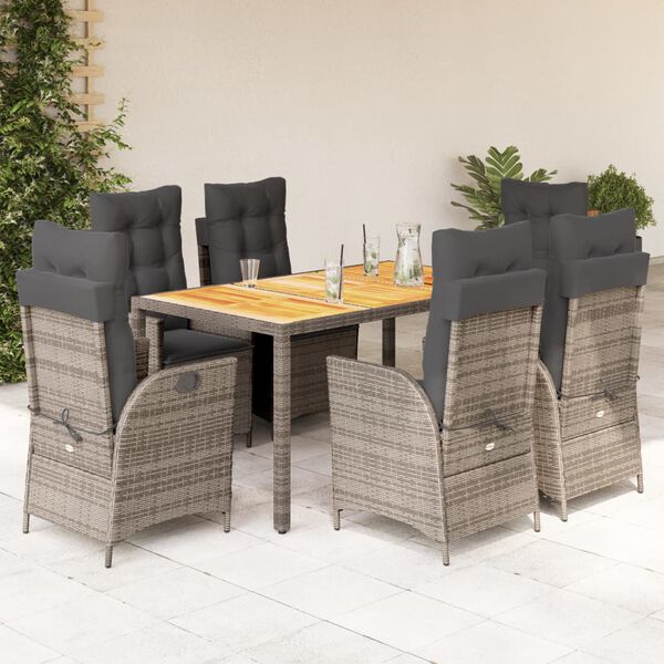 vidaXL Garden Dining Set Grey