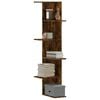 vidaXL Wall Corner Shelf Smoked Oak Engineered Wood 55.1 in Height