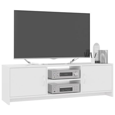 vidaXL TV Cabinet High Gloss White 47.2"x11.8"x14.8" Chipboard