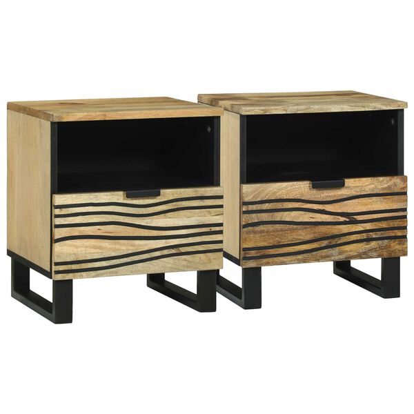 vidaXL Bedside Cabinet 2 pcs Brown 15.75 x 12.99 x 18.11 in