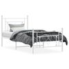 vidaXL Bed Frame White Powder-Coated Steel Twin Bed Frame Rectangular