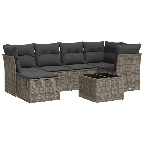 vidaXL Garden Sofa Set Grey, Dark Grey