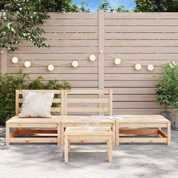 vidaXL Garden Lounge Set Brown Solid pinewood Standard Modular