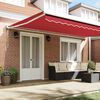vidaXL Retractable Awning Manual Red 196.85" x 118.11" Fabric, Metal