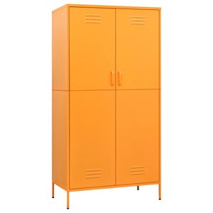 vidaXL Wardrobe Mustard Yellow Steel Large Levelers Wardrobe