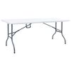 vidaXL Garden Table White and Black HDPE and Steel