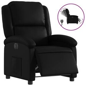 vidaXL Electric Recliner Chair Black Faux Leather, Metal, Plywood Standard