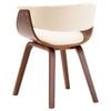 vidaXL Dining Chair Set of 2 Cream and Brown Faux Leather, Bent Wood
