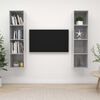 vidaXL Wall-mounted TV Stands 2 Pcs Concrete Gray Engineered Wood